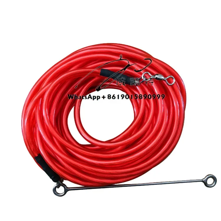 PVC float line for spearfishing and free diving with heavy duty clips