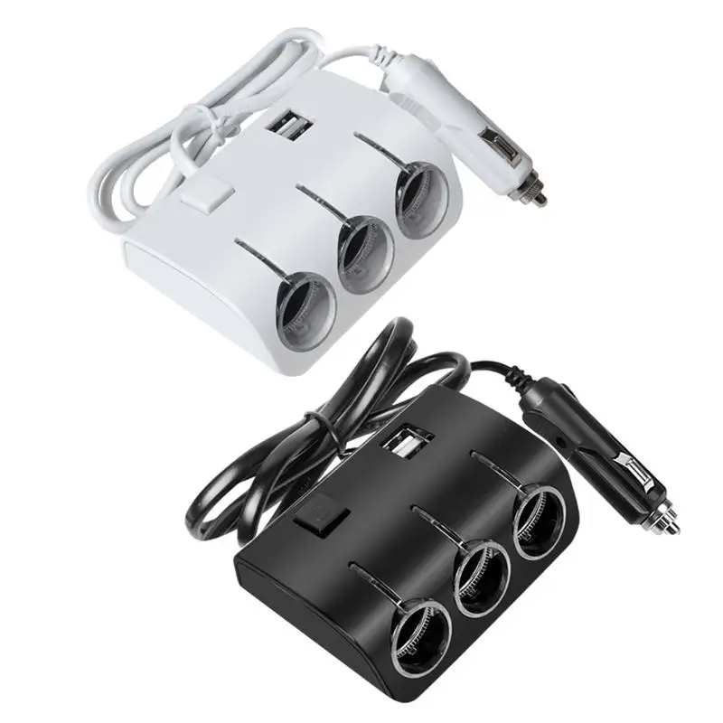 12V/24V Car Splitter Adapter 3 Socket Converter With Switching Power Supply Distributor Car Charger Cigarette Lighter for car