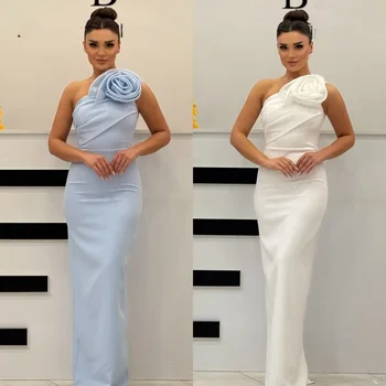 Abiti midi monospalla dritti con pieghe floreali squisiti fatti a mano abbinati su misura Abiti per occasioni su misura Stile moderno