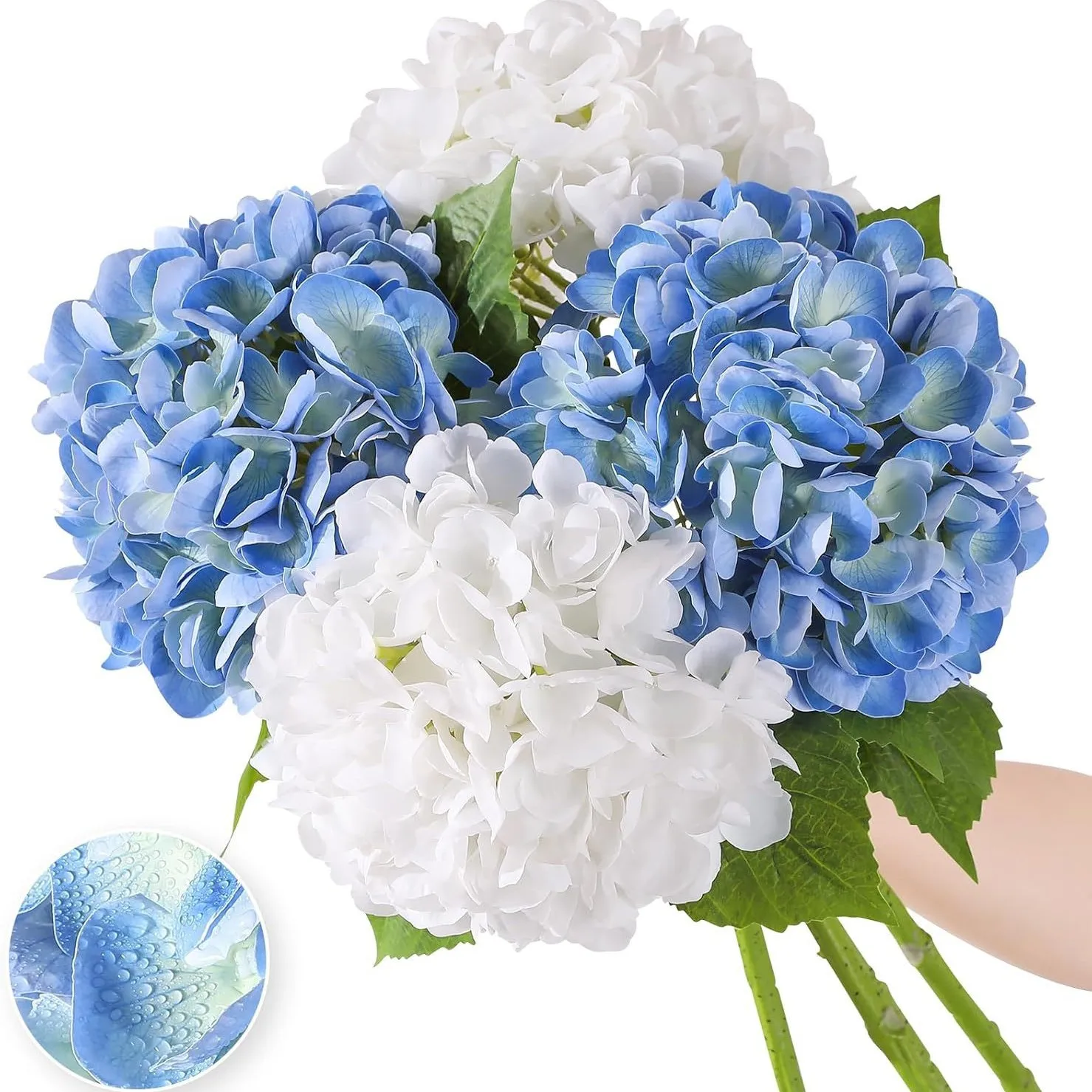 

4Pcs Artificial Moisturizing Latex Hydrangea Real Touch Flowers Wedding Table Flowers Arrangement Home Decoration Party Floral