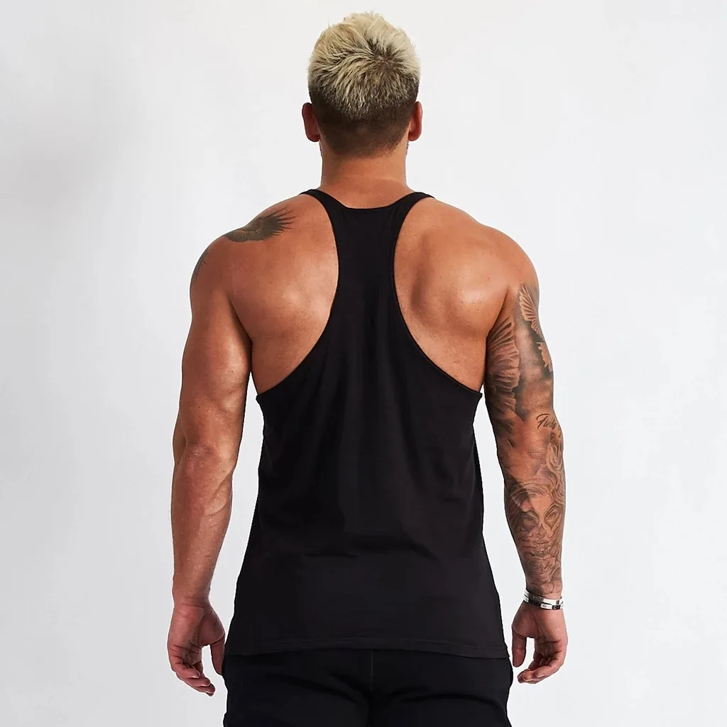 2024 Summer Fitness Sports Casual Vest Men\'s Exercise Basketball Vest Solid Color cottony Fashion Fitness Clothing Tide Men Vest