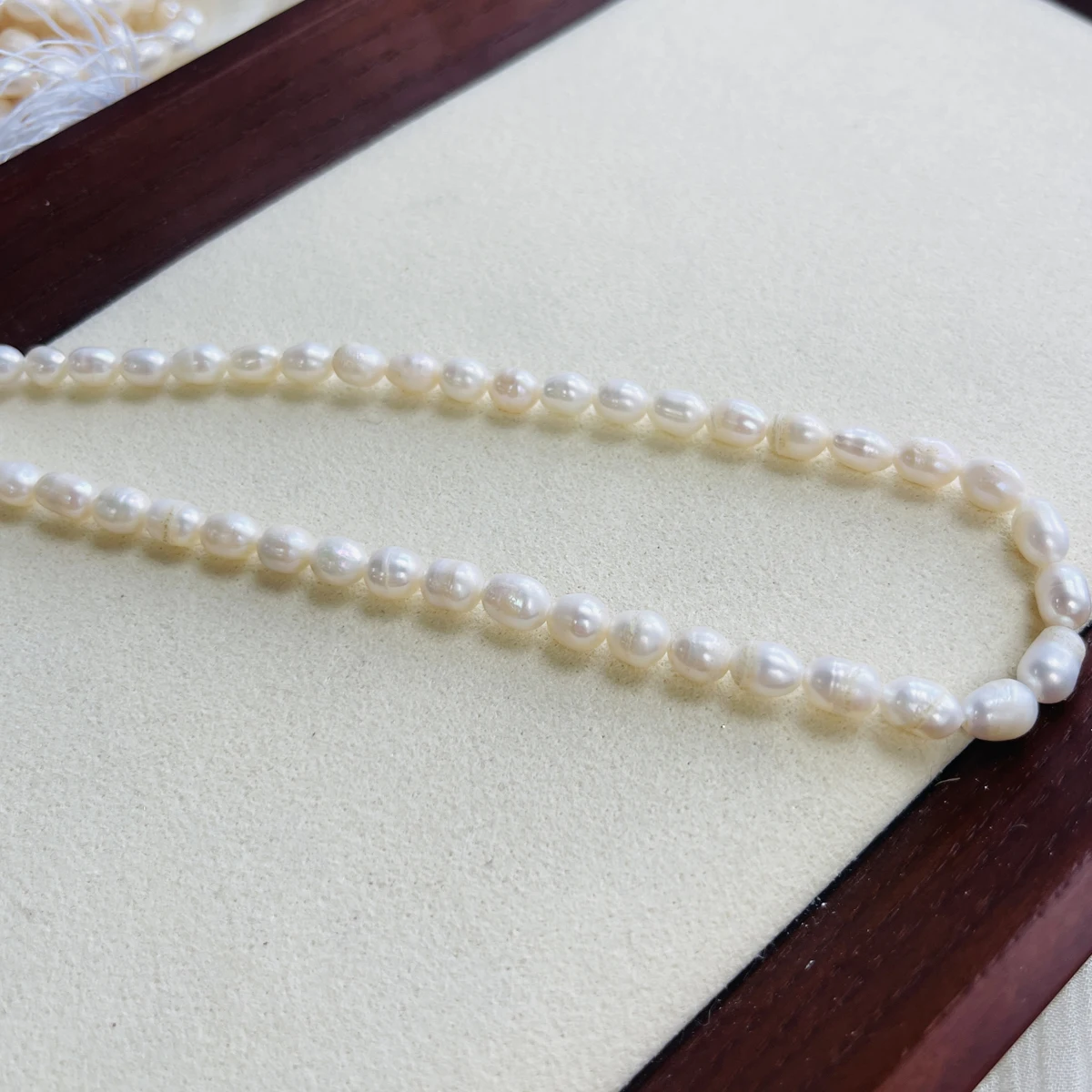 10-11mm Natrual Freshwater Pearl Threaded Rice Beads Charms for DIY Women Men Necklace Bracelets Jewelry Making Accessories