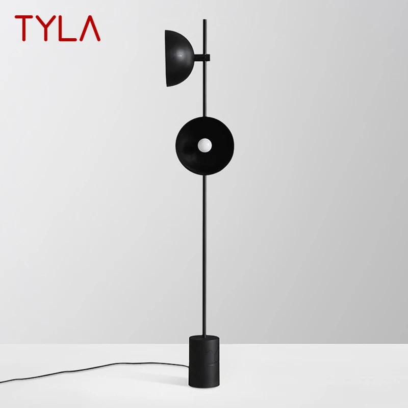 

TYLA Modern Vintage Marble Floor Lamp Nordic Creative Simple LED Black Standing Light for Home Living Room Hotel Decor