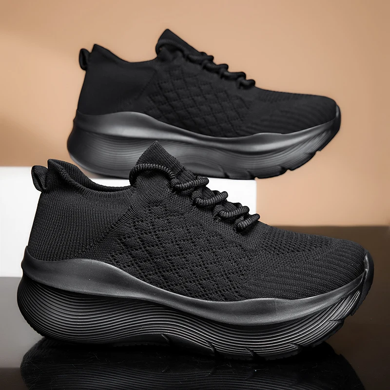 

Высококачественные мужские кроссовки из сетки, повседневная обувь, осень 2026, новинка, дышащие мужские теннисные туфли, мужские кроссовки на плоской подошве, обувь для бега