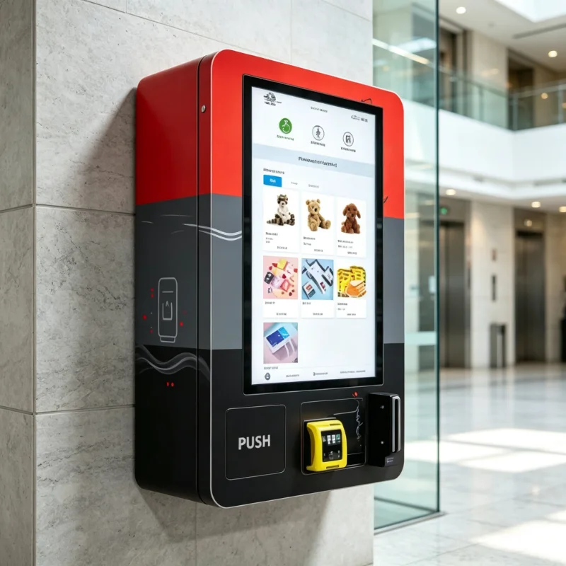 Mini Wall‑Mounted Cigarette & Vape Vending Machine, Custom 32 Inch Touch Screen, Cash and Card Payment Supported