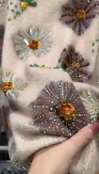 Luxury Style Diamonds Stitch Women's Vintage Sweater Autumn Winter Clothing Casual Outerwears Knitwear Pullover pull femmes