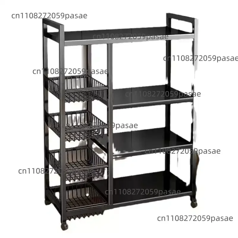 Floor-standing Multi-tier Vegetable Storage Rack for The Kitchen; Versatile Household Storage Rack for Wall-mounted Use