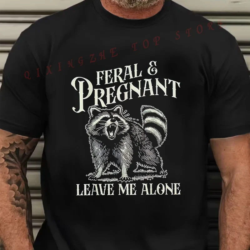 

Футболка «Дикий и беременный енот» — забавная футболка для будущих мам