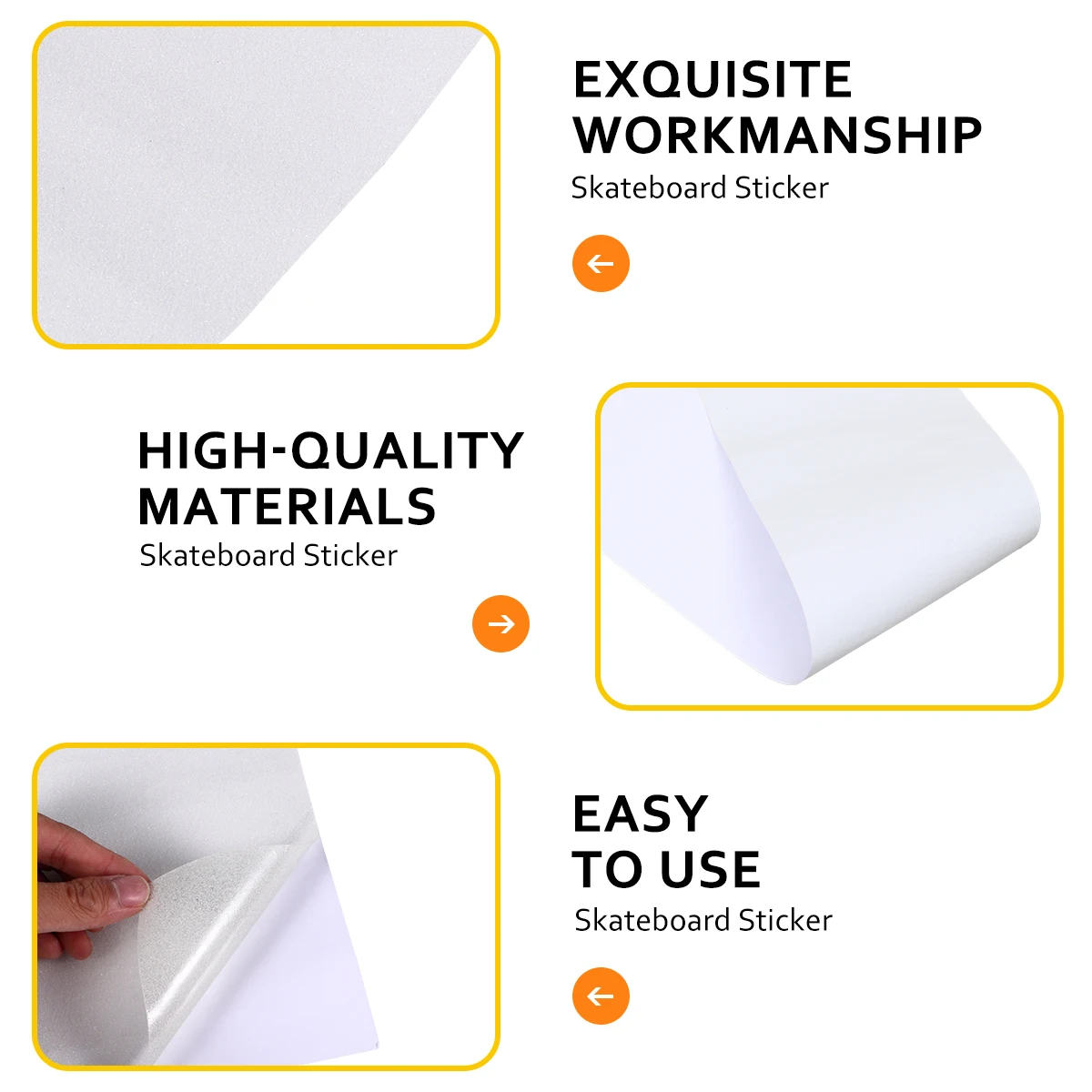 

Transparent Sandpaper Skateboard Accessories Sticker Grip Pvc Scooter Longboard