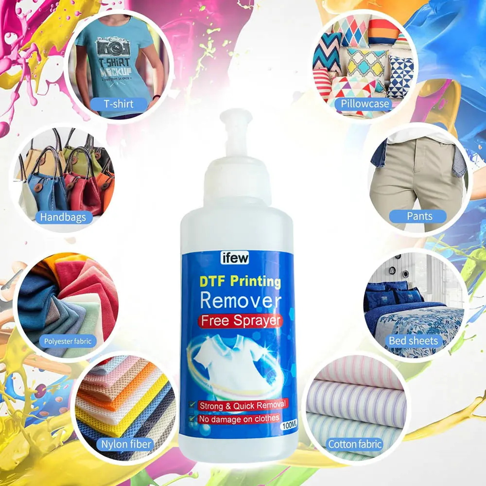 Clothing Heat Transfer Vinyl Remover Liquid DTF Remove DTF Remover Adhesive Print Remover Remove Clothing For Printer Cleaner