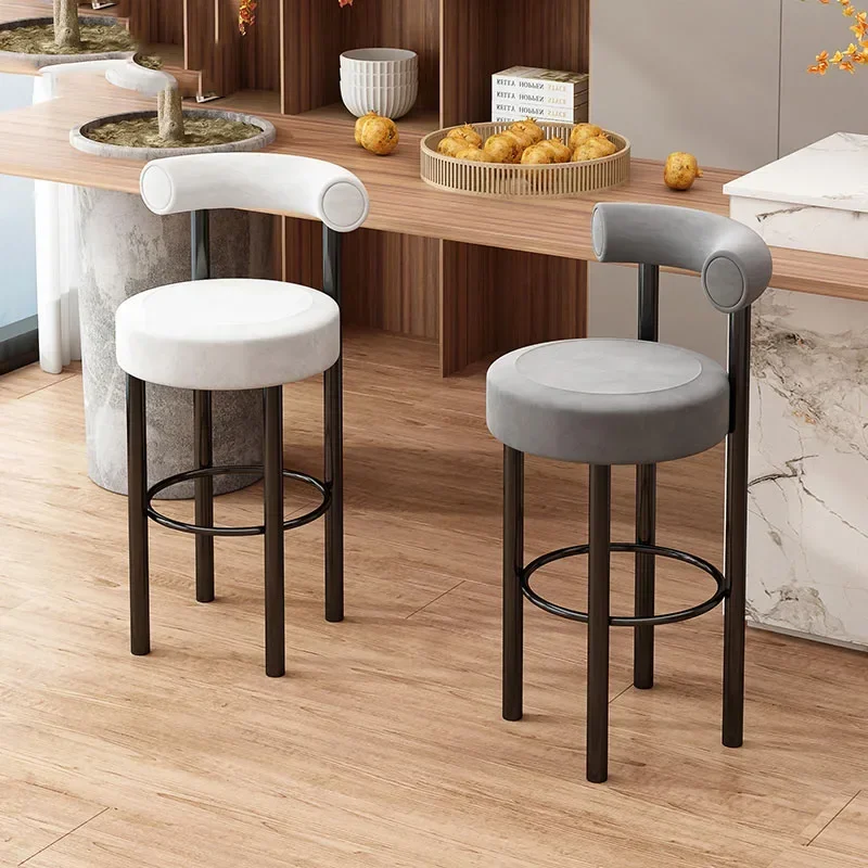 Bar Chair Kitchen Dining Chairs Stools Modern Design Counter Stool Velvet High Table Luxury Acrylic Pink Swivel Mesas Furniture