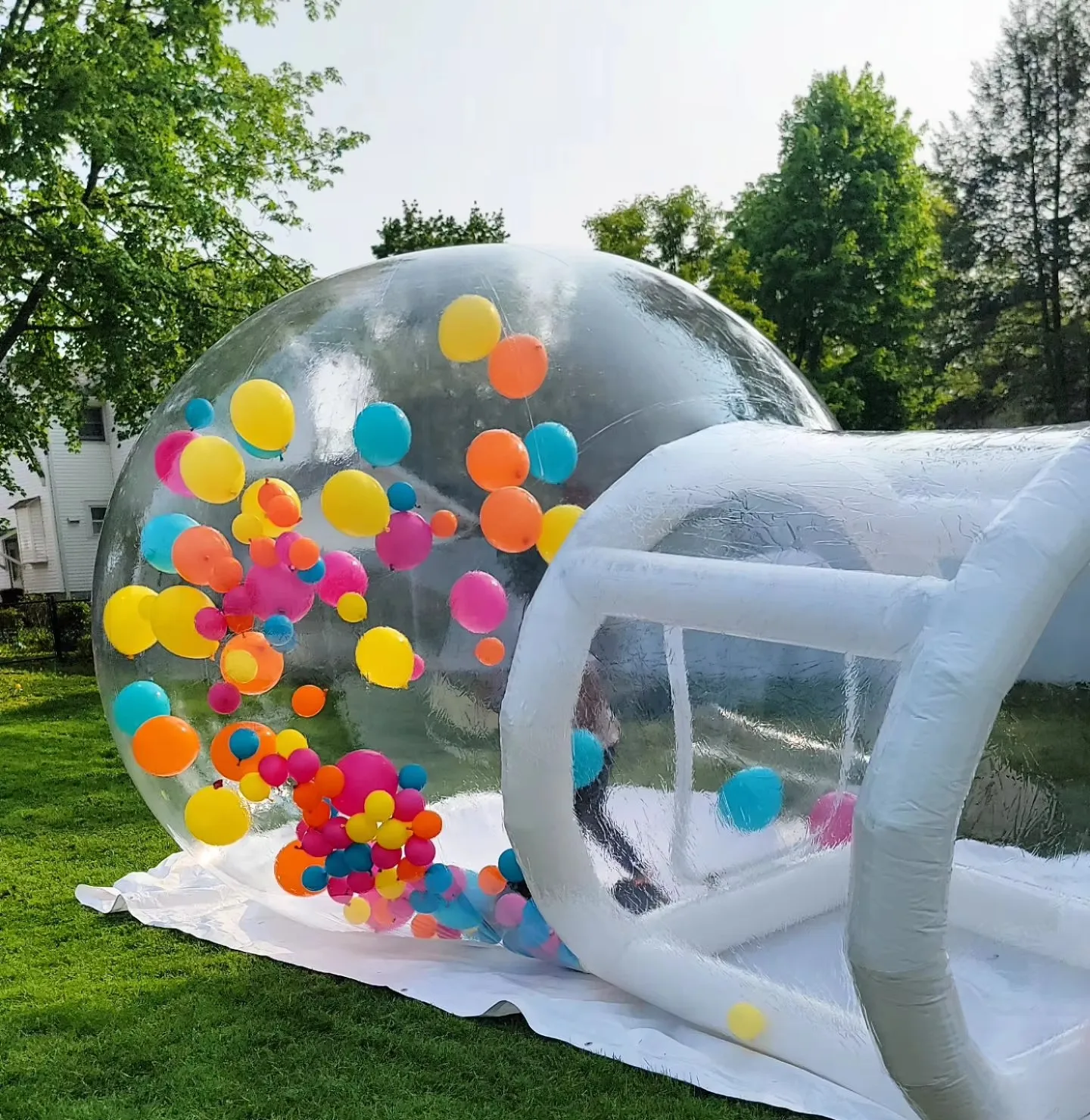 Maison à bulles gonflable avec souffleur, ballon de fête en plein air pour enfants, maison à bulles transparente, breton, livraison gratuite, 8.2 pieds, 10 pieds, 13 pieds