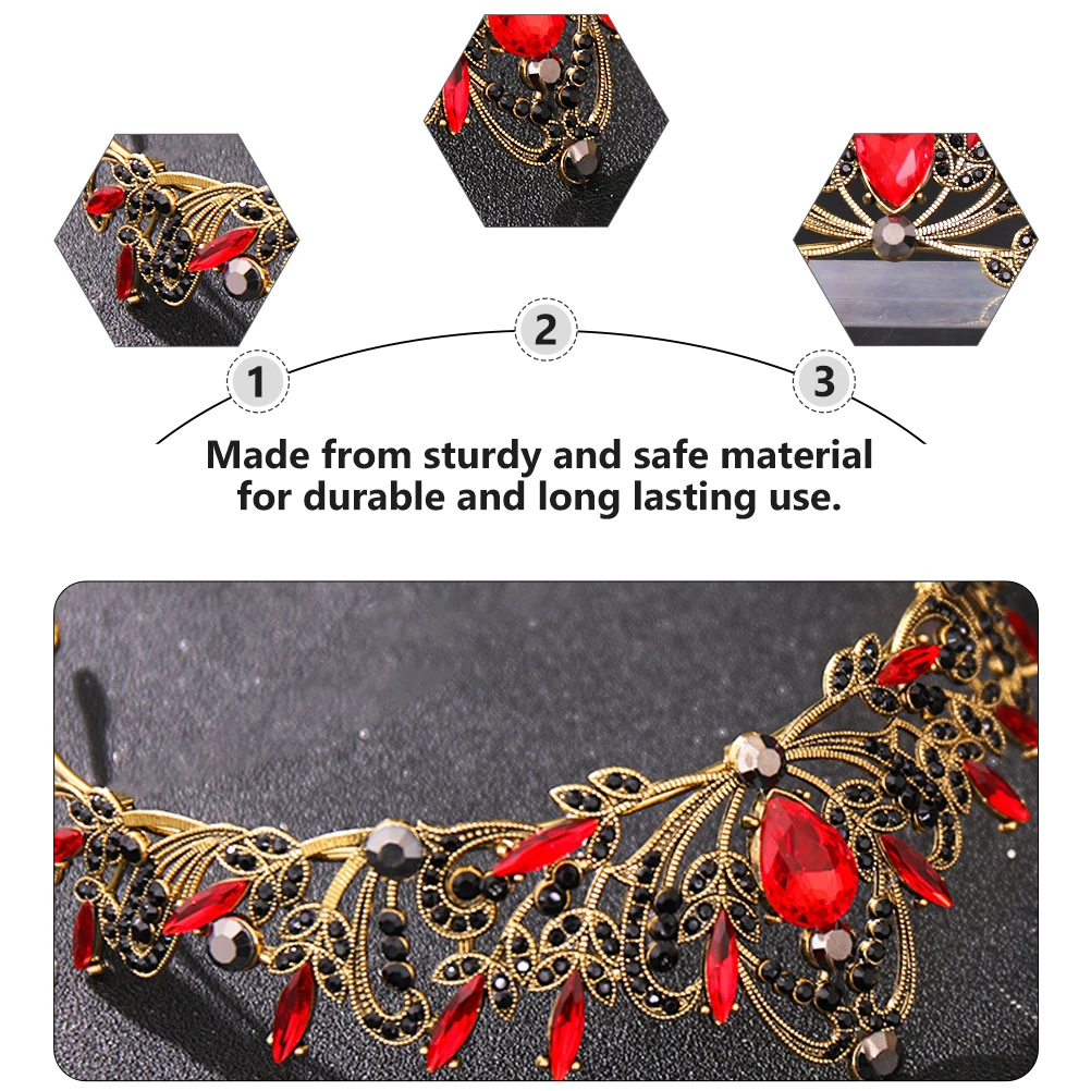 

Bridal Crown Baroque Retro Alloy Rhinestone Wedding Hair Decor Accessory Women Tiara Bridal Tiara Retro Crown Headdress