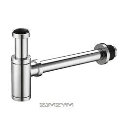 Odor-proof Drain Trap Rat-proof Siphon Sink Drain Pipe Adjustable Round Wall Mounted Tube Pop Up Waste Filter Fixture Stopper