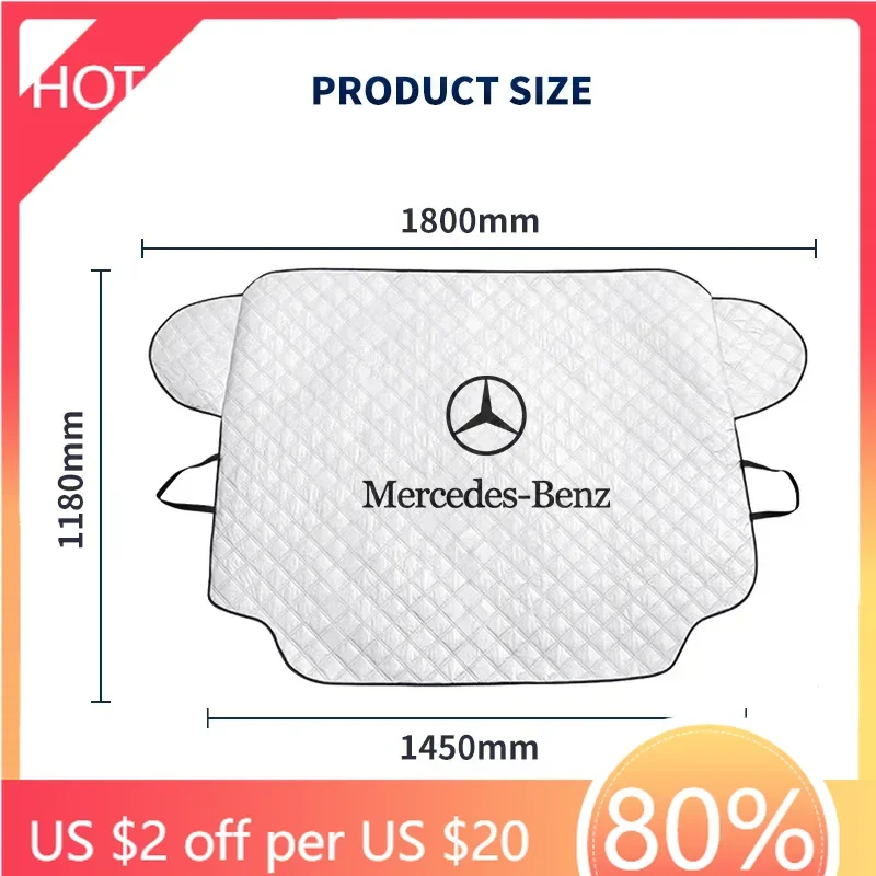 

Автомобильная наклейка, автомобильная защита от снега и льда, козырек от солнца, козырек от солнца, козырек на лобовое стекло, термоизоляция для Mercedes Benz AMG A B C E Class GLC