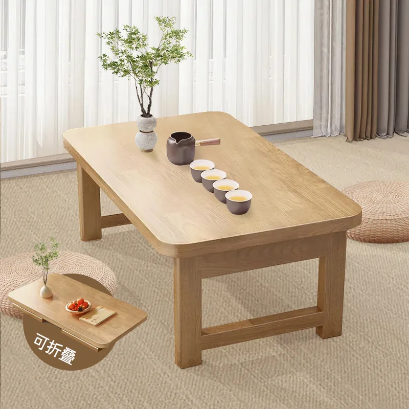 Folding Wooden Table Japanese Bay Window Balcony Coffee TableTatami Home Bedroom Bed Computer Study Desk Sundry Rack For Tatami