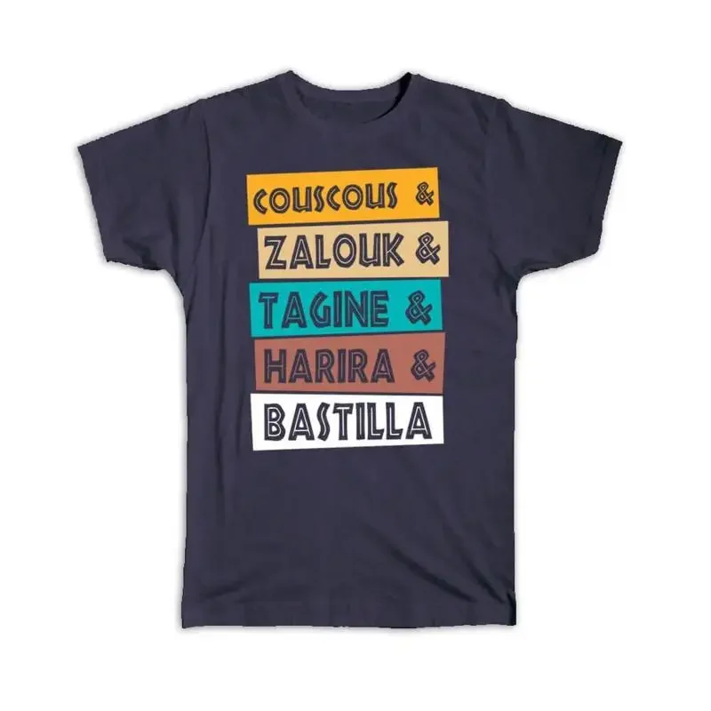 Morocco Moroccan Food Couscous Zalouk Tagine Harira Oriental T shirt
