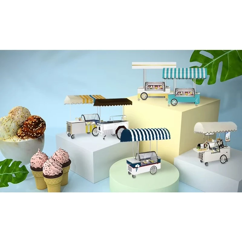 Ice Cream Push Carts /ice Cream Trolley/ice Cream Cart Food Cart customized