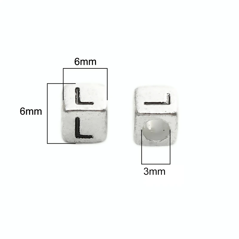 50Pcs 6x6mm Acrylic Letter Decoration Beads Random Mixed Square Alphabet Loose Beads For Jewelry Making DIY Bracelet Necklace view 5