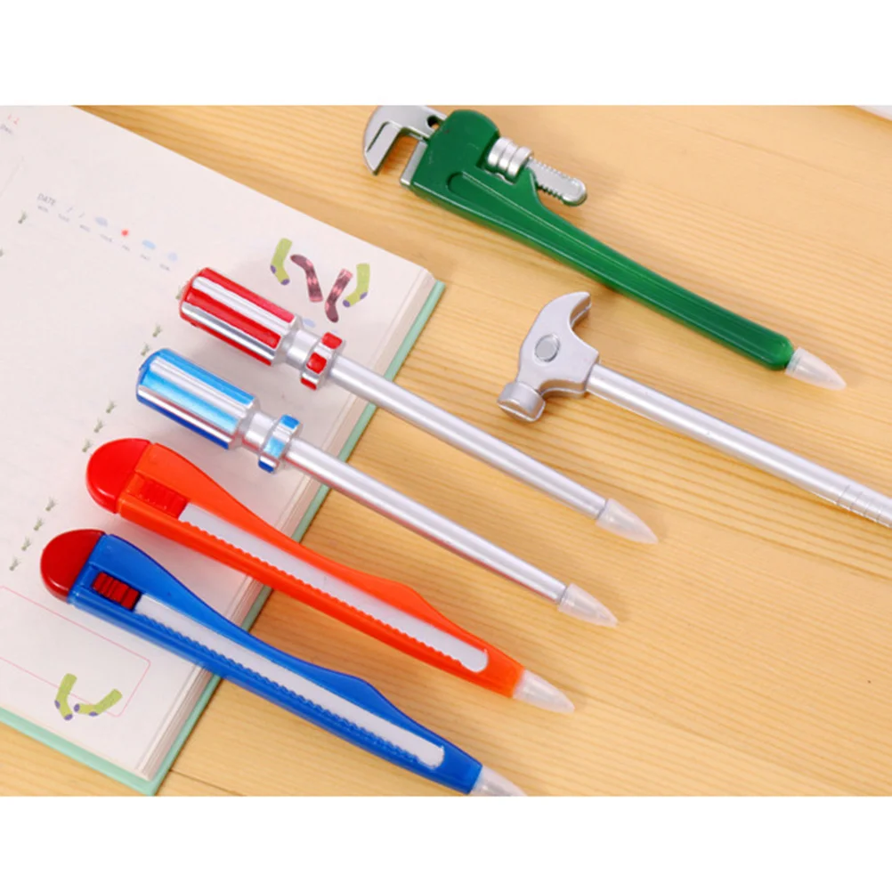 

6pcs Hardware Tool Shape Ballpoint Pens Creative Writing Instruments For Office School Stationery Supplies Smooth No Skid