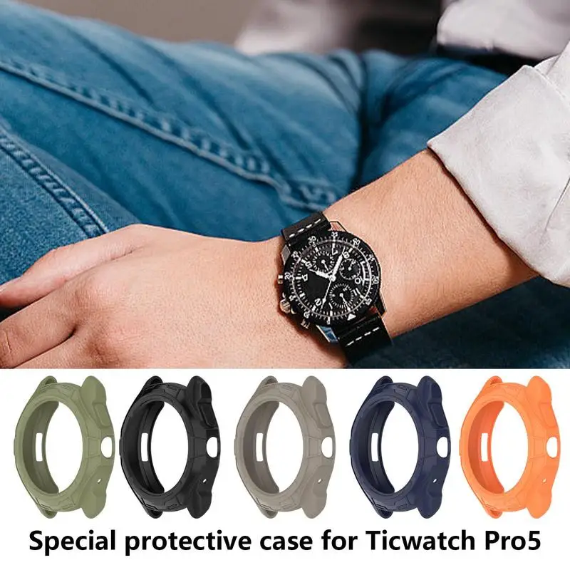 Funda de TPU suave para Ticwatch Pro 5, carcasa protectora, Marco, parachoques, cubierta de reloj a prueba de polvo, accesorios para Tic watch Pro5
