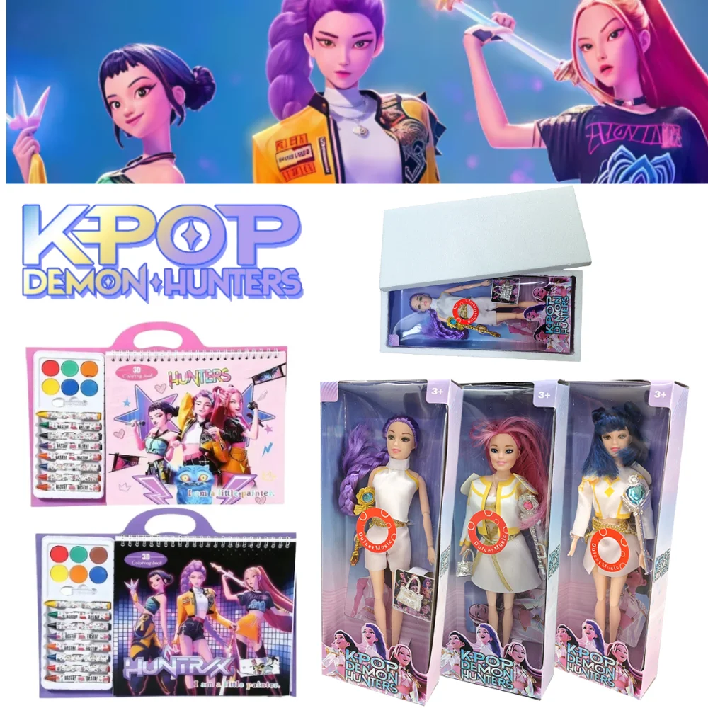 Kpop Demon Hunters Tracing Painting Anime Cartoon Line Drawing Children's Sketch Coloring Picture Book Children's Holiday Gifts