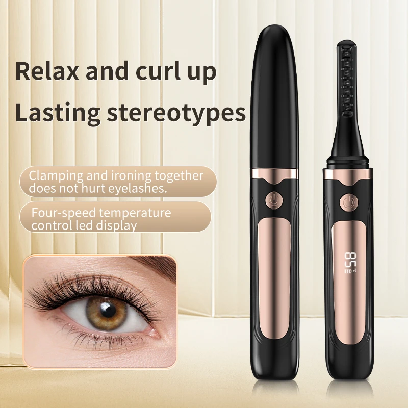 Portable mini Electric Eyelash Curlers Rechargeable  Makeup Anti-scald Fast Heating Handheld Eyelash Curler Ideal Gift