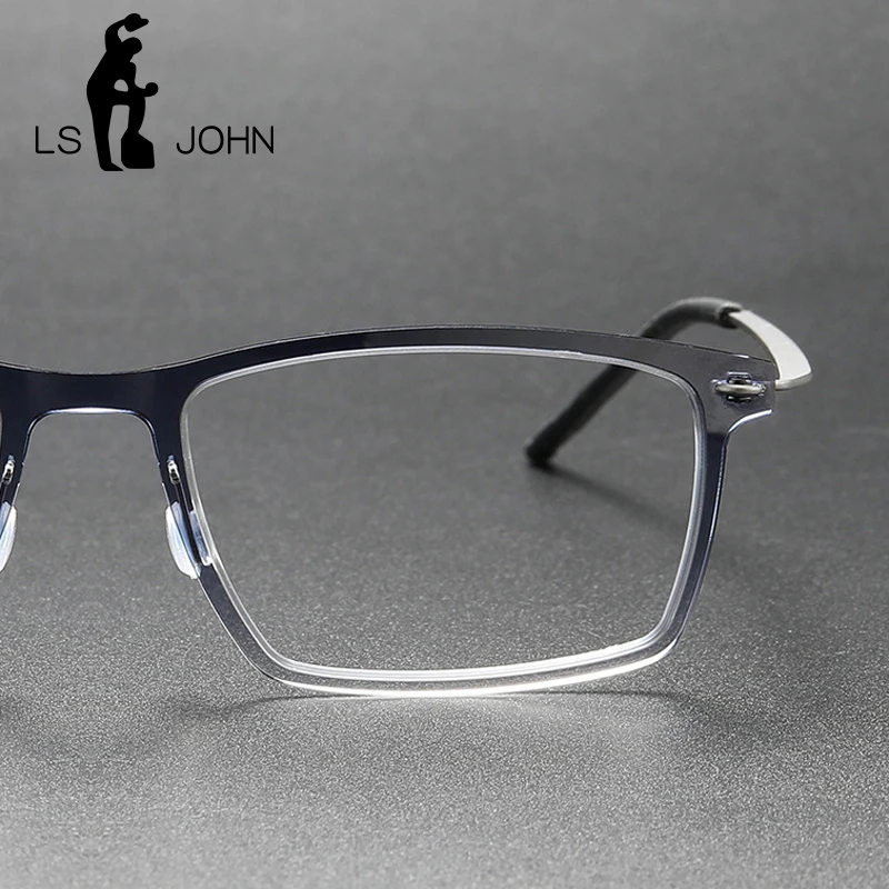 Titanium Glasses Frame Men Screwless Ultralight Rectangle Customize Myopia Reading Prescription Eyeglasses Women Optical Eyewear