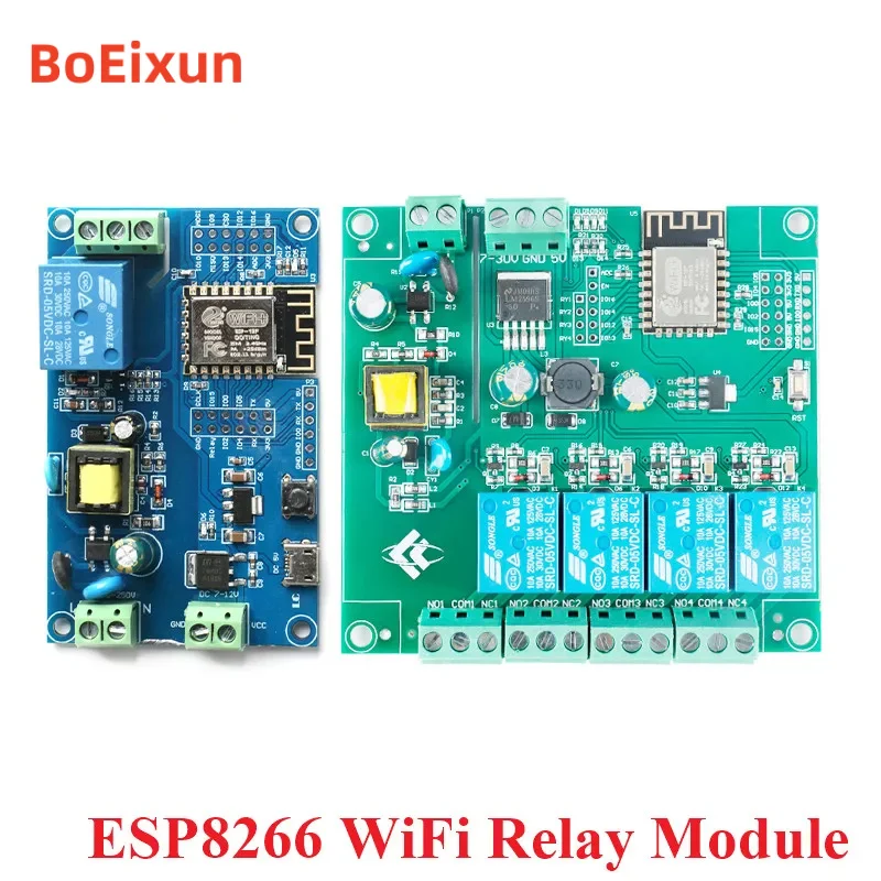 ESP8266 1/4 Way Channel AC 90-250V/DC 7-30V Wifi Wireless Relay Module ESP-12F WiFi Programmable Development Module for IOT