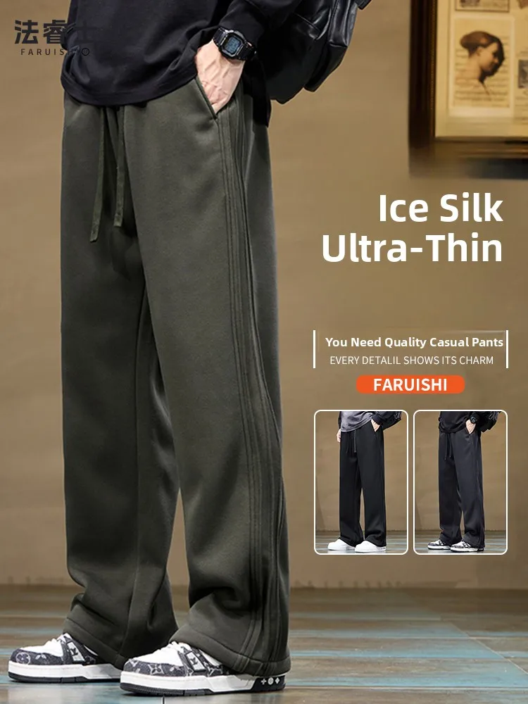 

Loose Straight Leg Casual Pants for Men Spring Autumn New Sle Heavyweight Comfortable Cotton Polyester Faion Brand