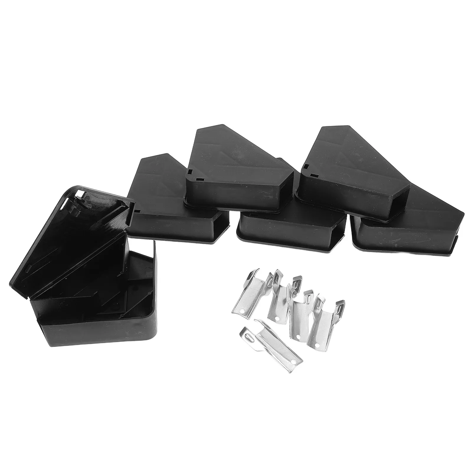 

6Pcs Heavy Duty Triangle Baits Station Plastic Box with Metal Key Lock for Indoor Outdoor Long Term Rodent Control