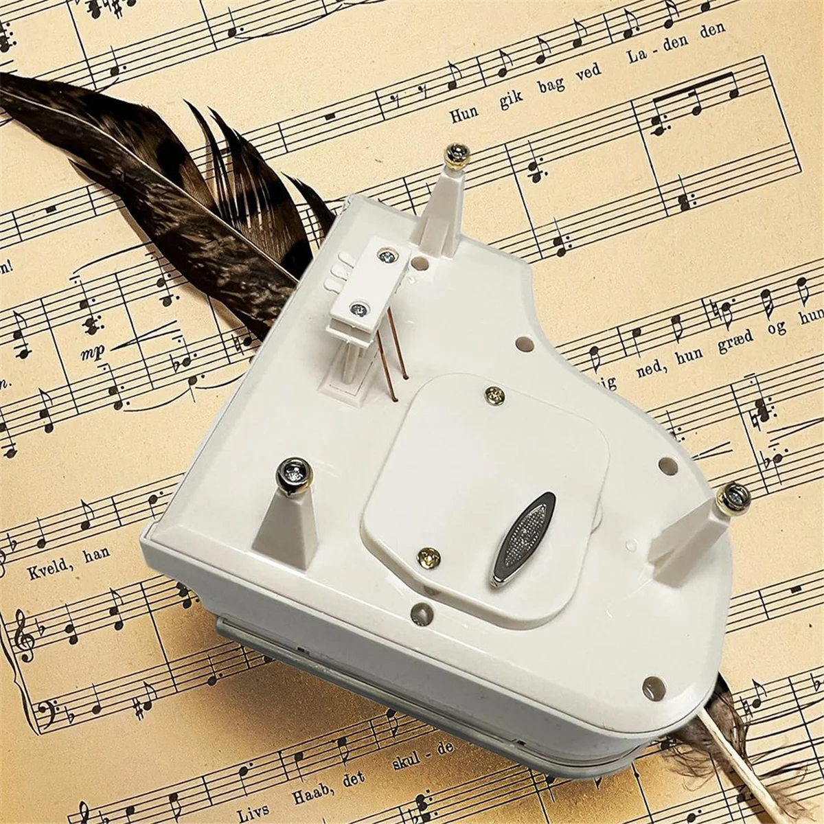 AD30-ピアノオルゴール、白い時計じかけの機械式オルゴール、誕生日プレゼントやデスクトップの装飾用のクラシックオルゴール