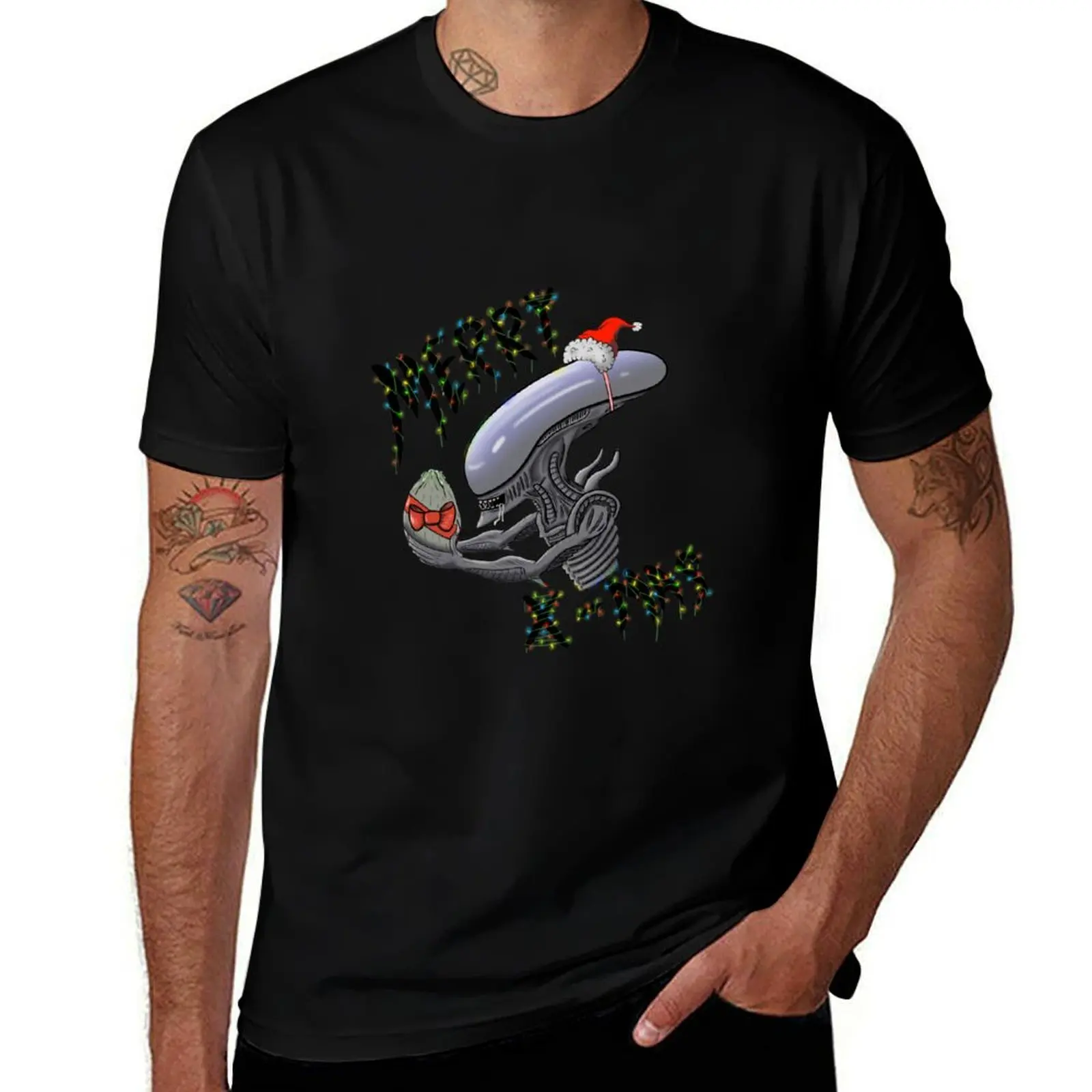 

Merry Xenomorphmas T-Shirt Big and Tall Basic Tee Shirt