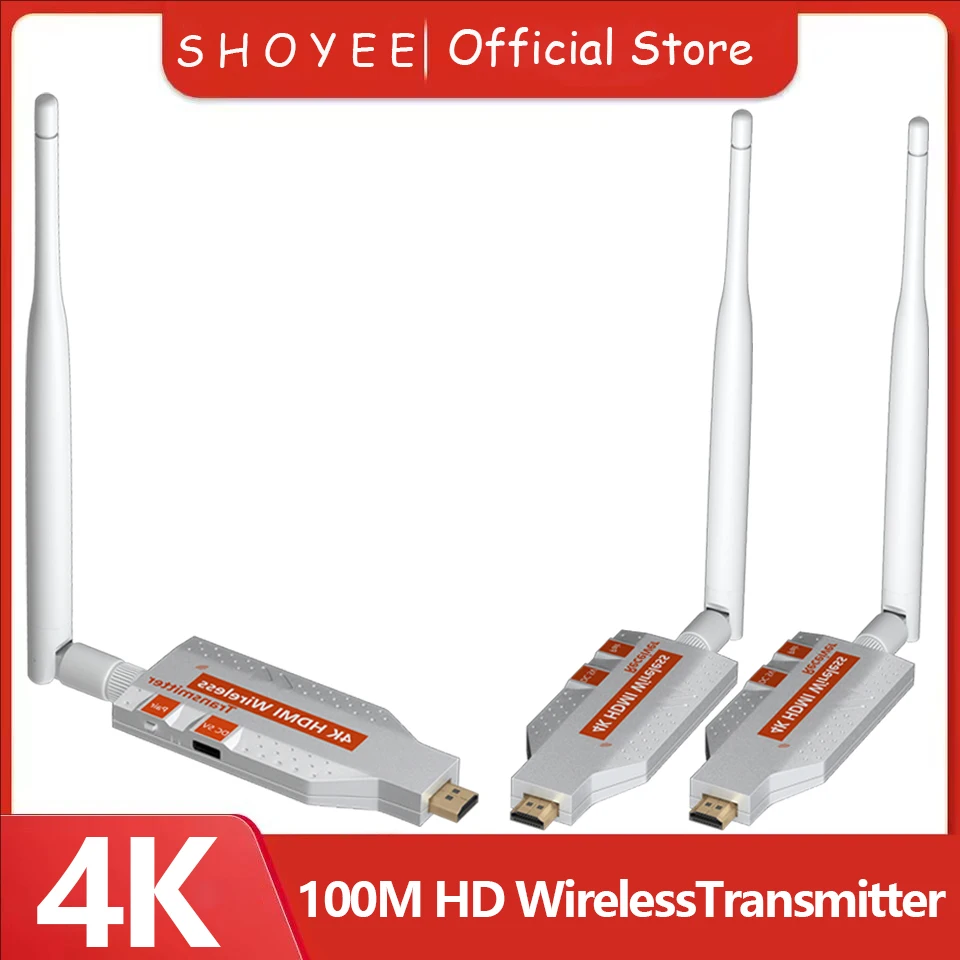 

4K 1080P беспроводной видеопередатчик и приемник HDMI, расширитель HDMI, Bluetooth аудио передатчик для ноутбука, ТВ-проектора