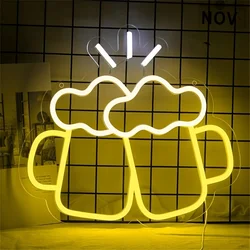 Light Up Your Home Bar with this 1pc Beer Neon Sign - USB Operated LED Neon Lights for Wall Decor!