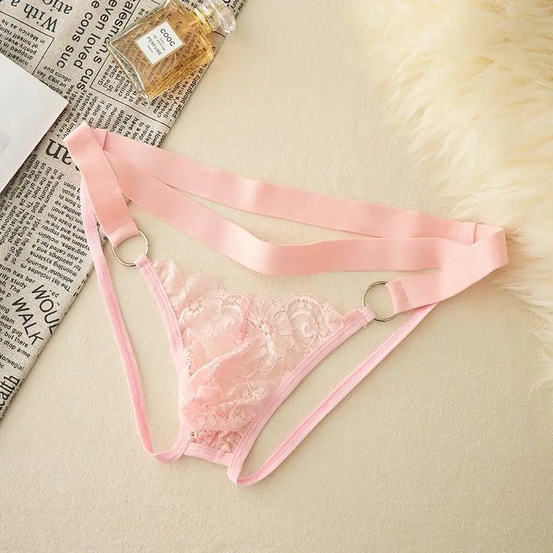 Man Briefs Back Hollow Out Pink Elastic Waist Music Festival FKK Party Live Show Dance Private