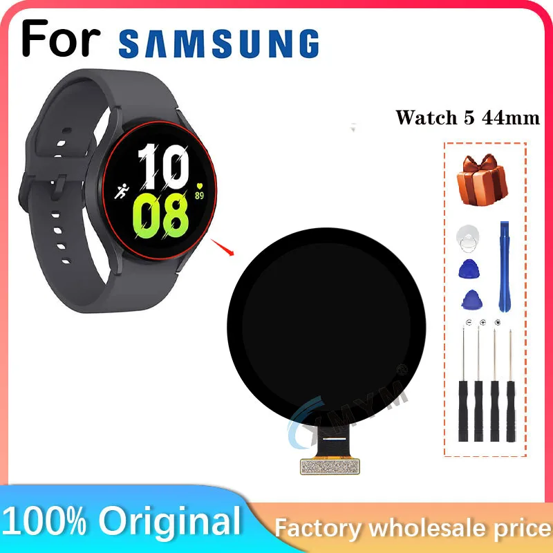 For 1.4 inch AMOLED SAMSUNG Galaxy Watch5 SM-R910 SM-R915 44mm Bluetooth version smartwatch LCD display screen replace repair