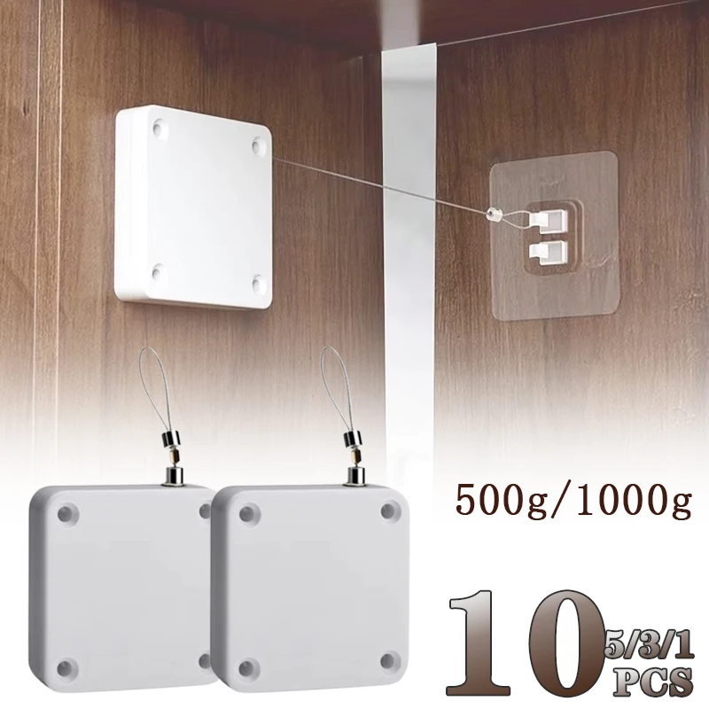 1-3-5-10pcs-nessuna-punzonatura-chiudiporta-automatico-cavo-di-trazione-regolabile-staffa-di-arresto-porta-montata-in-superficie-facile-installazione-per-porte