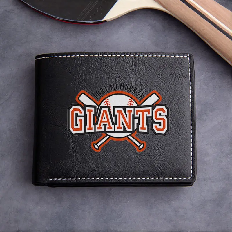 Portafoglio in pelle PU con logo GIANTS Portafoglio bifold leggero e durevole dal design minimalista per uomo e donna per uso quotidiano