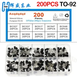 1BOX 200pcs=10 Values*20pcs Transistor kit Assort set BC327/BC337/BC517/BC547/BC548/BC549/BC550 BC556/BC557/BC558 mix diode pack