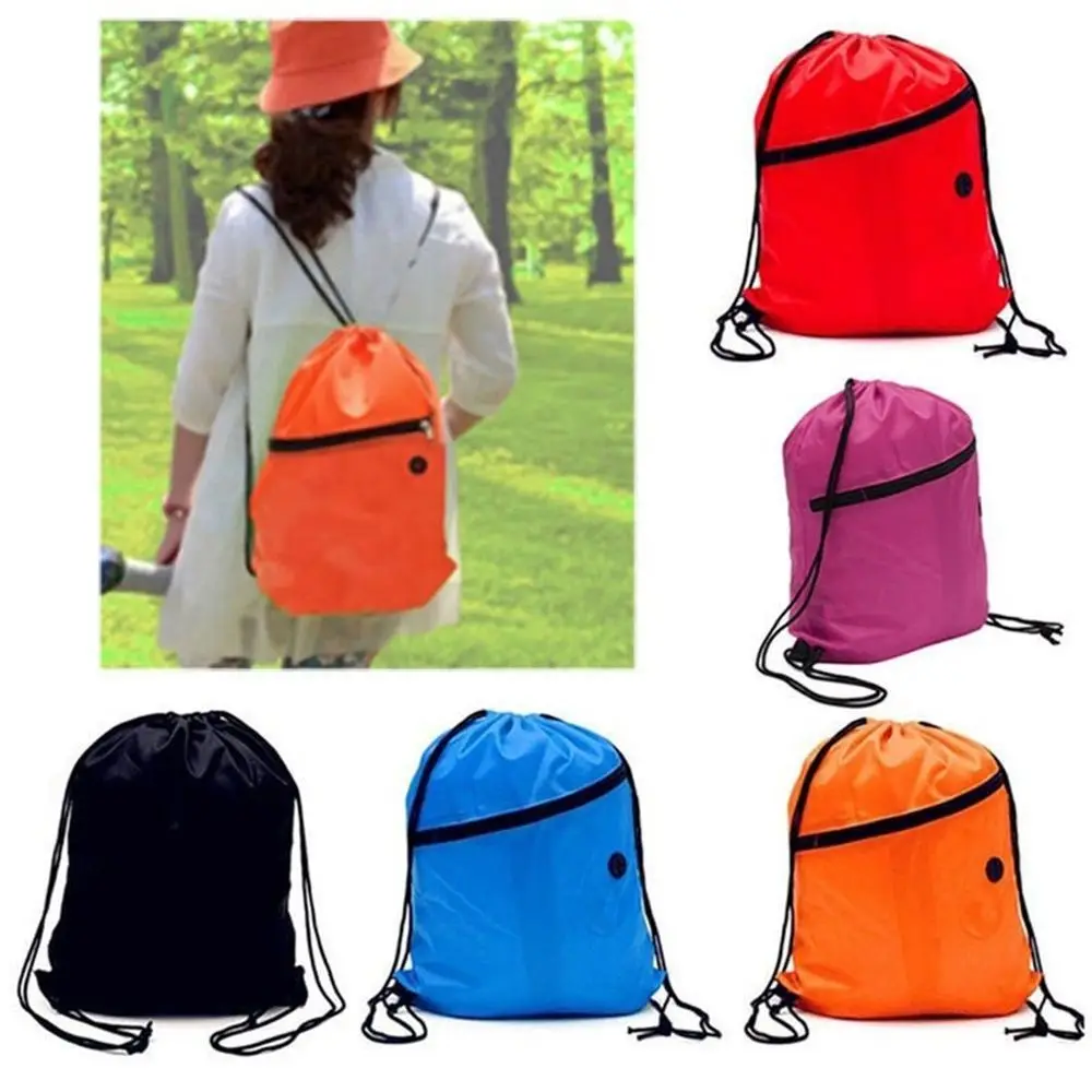 Moda cinch saco impermeável duffle escola armazenamento bolsa com cordão mochila pacote