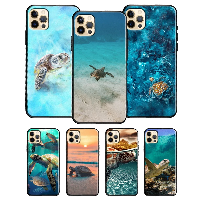 Ocean Sea Turtle Phone Case For iPhone 11 14 13 Pro Max 12 Mini X XR XS Max 6S 7 8 Plus SE 2020 TPU Cover