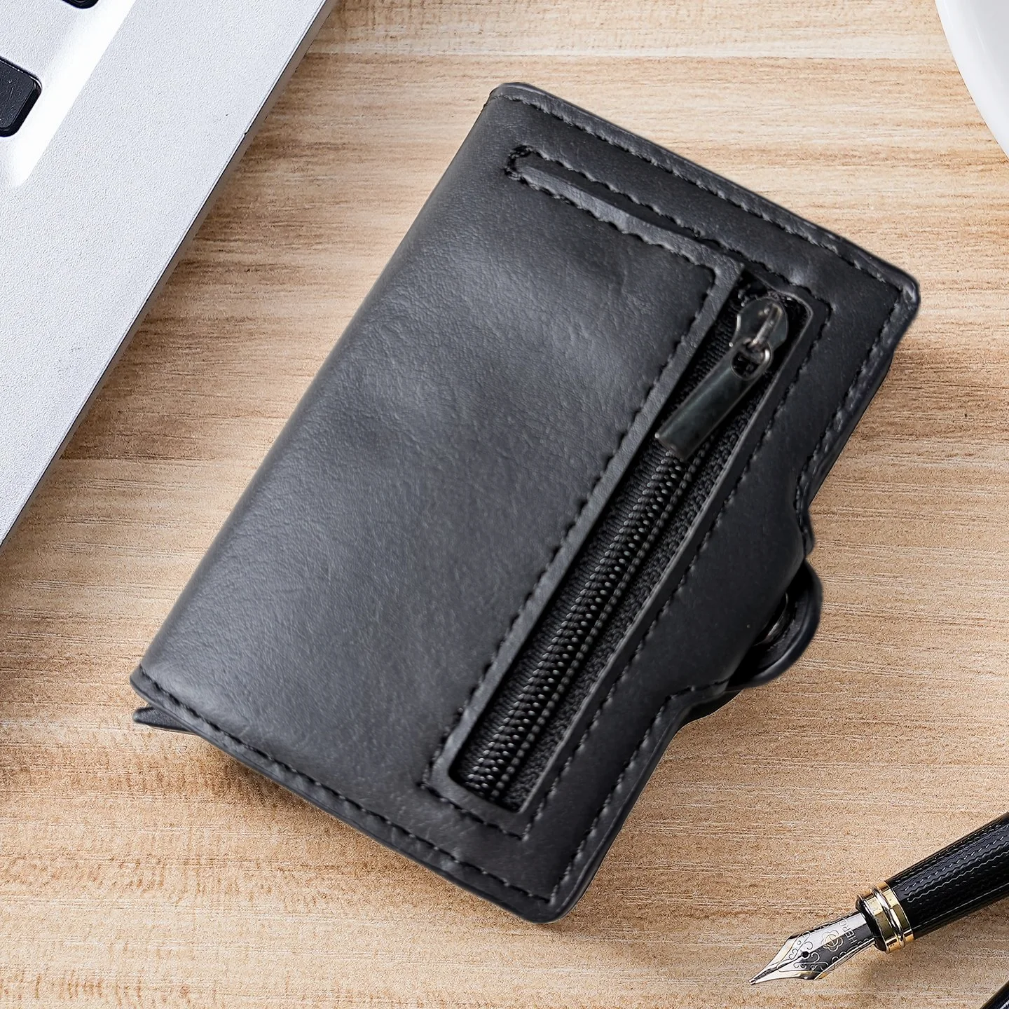 Herren Slim Wallet RFID-geschützte Geldbörse Kartenhalter – Detail 8