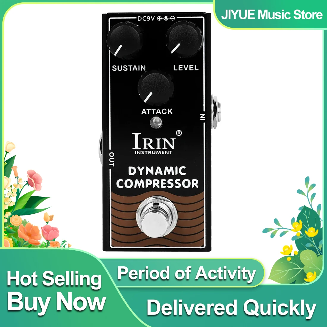 IRIN RF-12 Dynamic Compressor Electric Guitar Effect Pedal Classic Compression Ross Line Effect True Bypass Pedal Guitar Parts