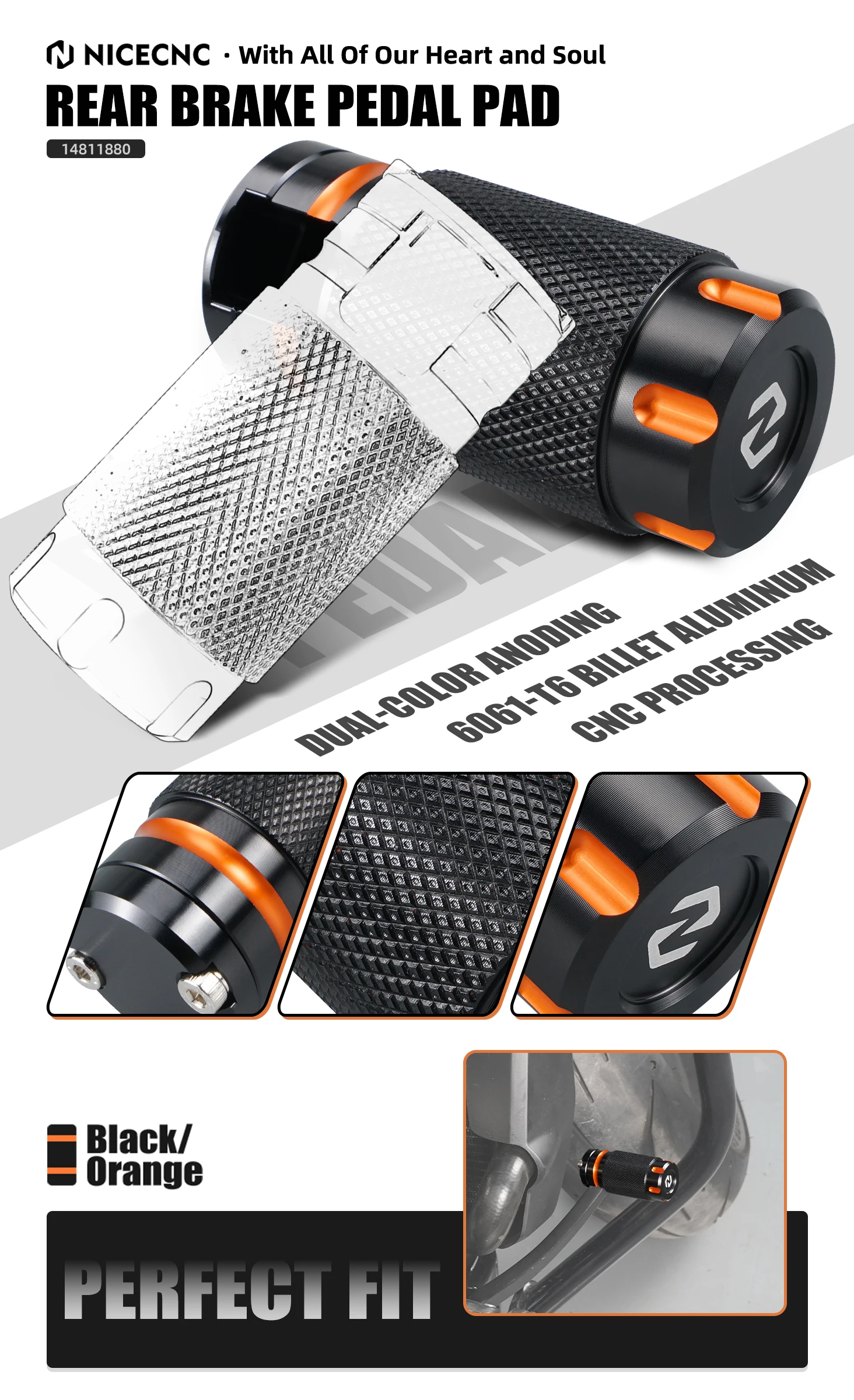 NICECNC Verstellbare Fahrerfußrasten Fußstützen Hinteres Bremspedal Schalthebel für Harley Sportster S RH1250S 2021-2024 – Detail 15