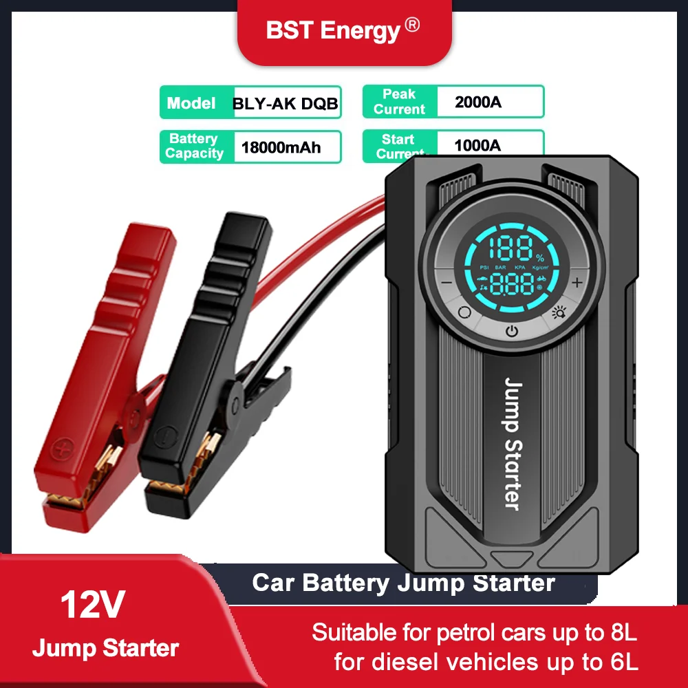 

Inflatable Tire Pump, Power Bank, Car Battery Jump Starter Portable Charger Car Booster Auto Starting Device Emergency Starter