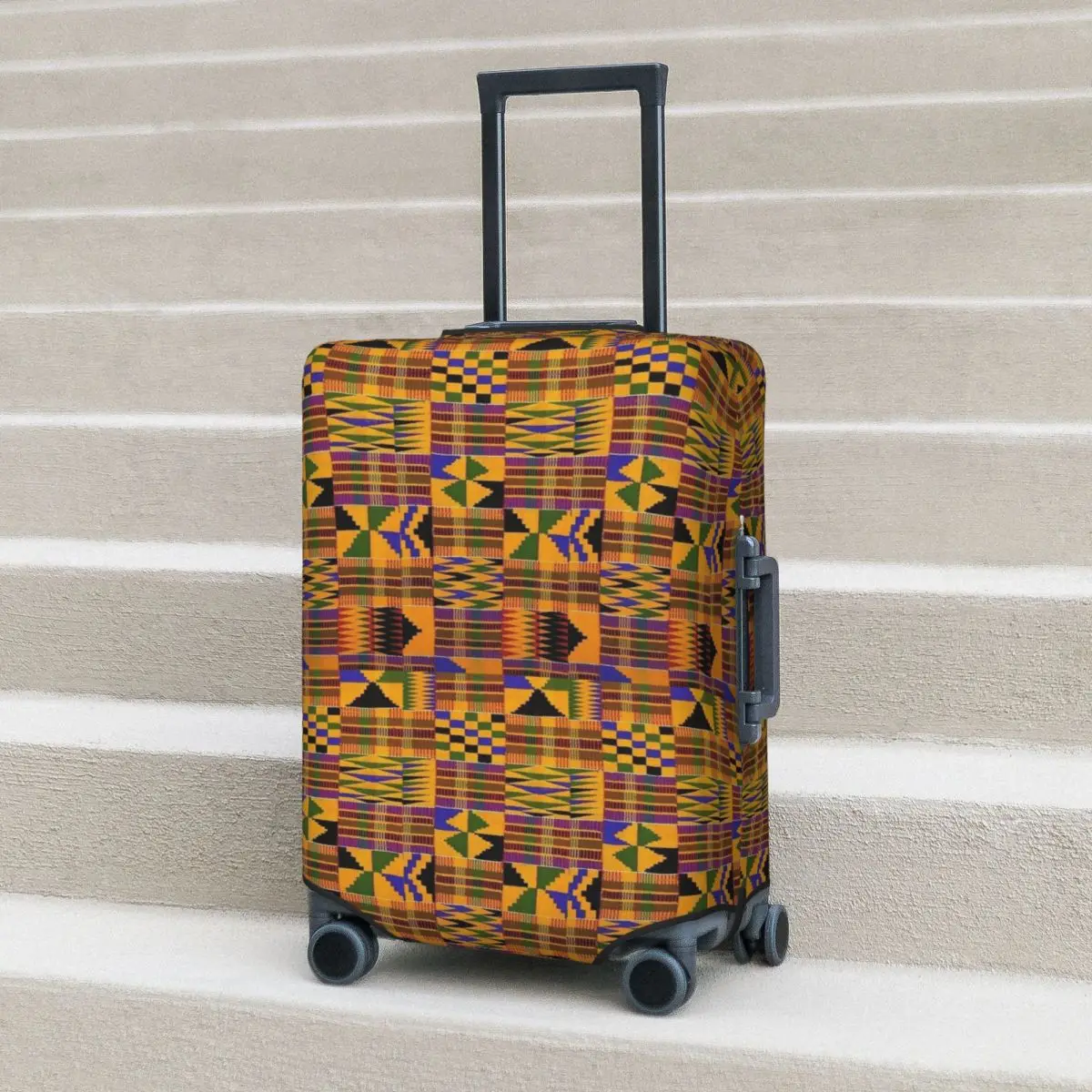 Afro Pattern Print Suitcase Cover Africa Brown Useful Travel Protector Luggage Case Flight