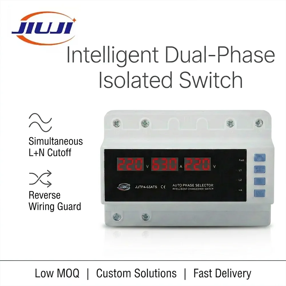 Auto Transfer Selector Double Relays Reconnect Under Over Voltage Protection Device Relay Voltage Monitor JJTP4-63ATS