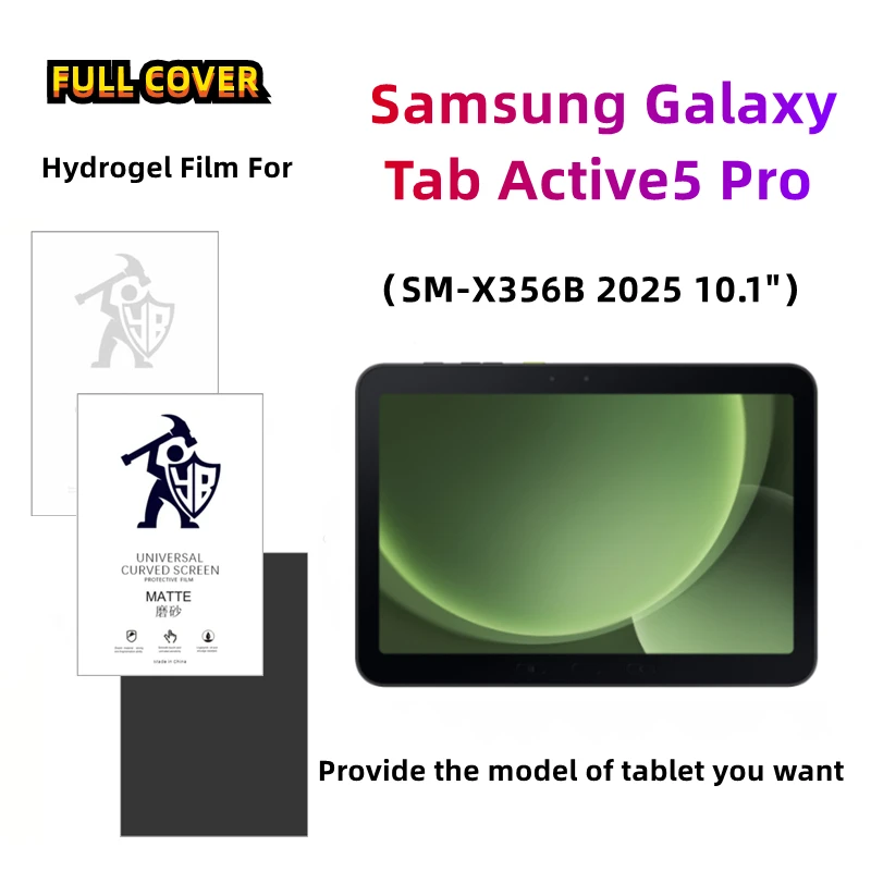 

2pcs Matte Tablets Hydrogel Film For Samsung Galaxy Tab Active5 Pro SM-X356B 2025 10.1" HD/Anti Spy Protective Film