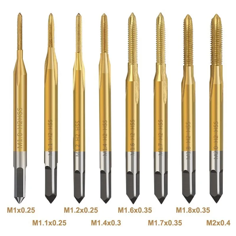 M1-M10 HSS Screw Thread Tap 6542 Titanium Coated Straight Flute Thread Tap Hand Tools